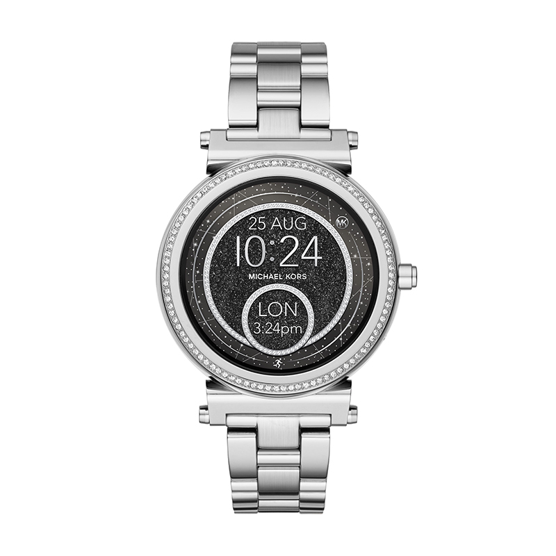 sofie pave silver tone smartwatch