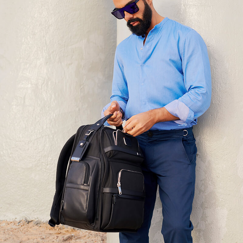 tumi barker backpack leather