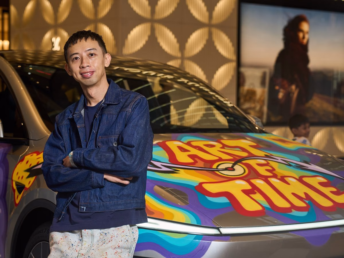 Cloakwork with the Tesla Model Y L art car at Art of Time 2026